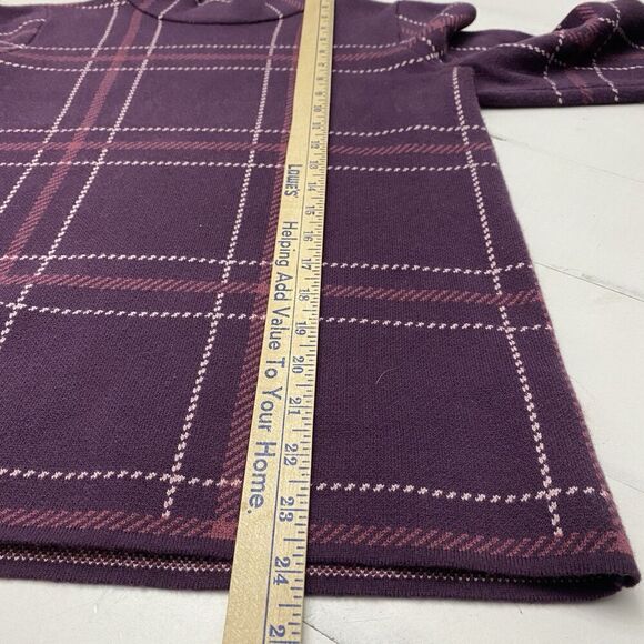 Lot Lands End Plaid Mock Neck Stretch Cotton Blend Sweaters Women's Small (6-8) - Picture 11 of 16